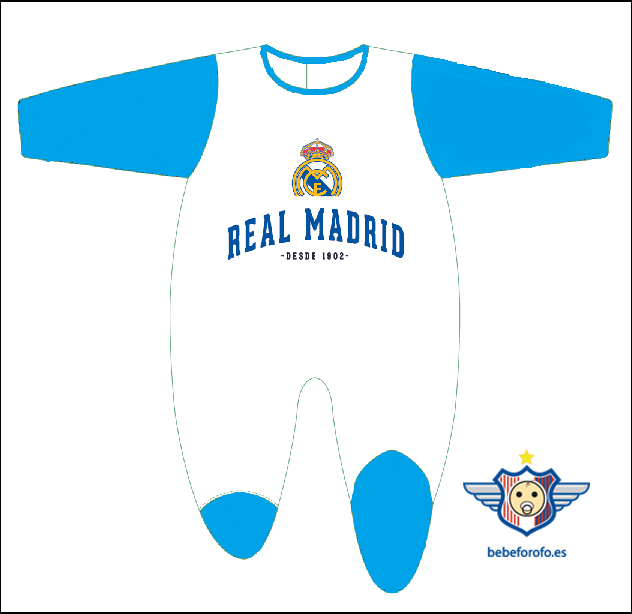 Real Madrid Pelele Manga Larga Bebé Azul - Real Madrid CF