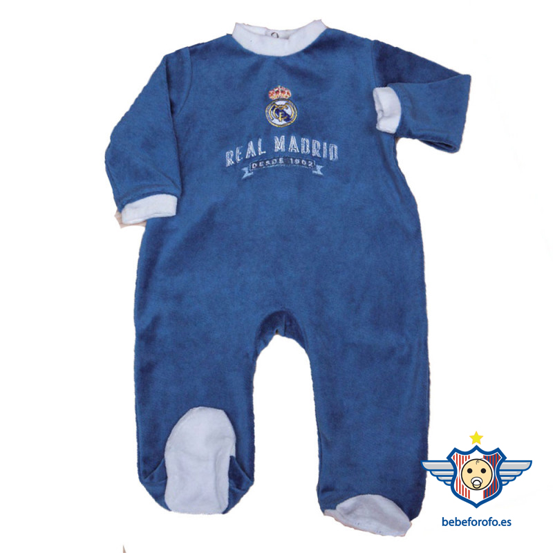 Pijama Pelele Terciopelo Azul Real Madrid Oficial 6 meses